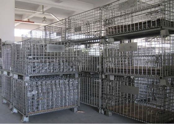 쌓을 수 있는 산업 철망사 콘테이너 분말은 찬성되는 입히는 ISO9001를 입혔습니다